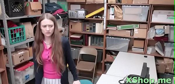  Lovable teen Erica Lauren attacks beef bayonet with mouth